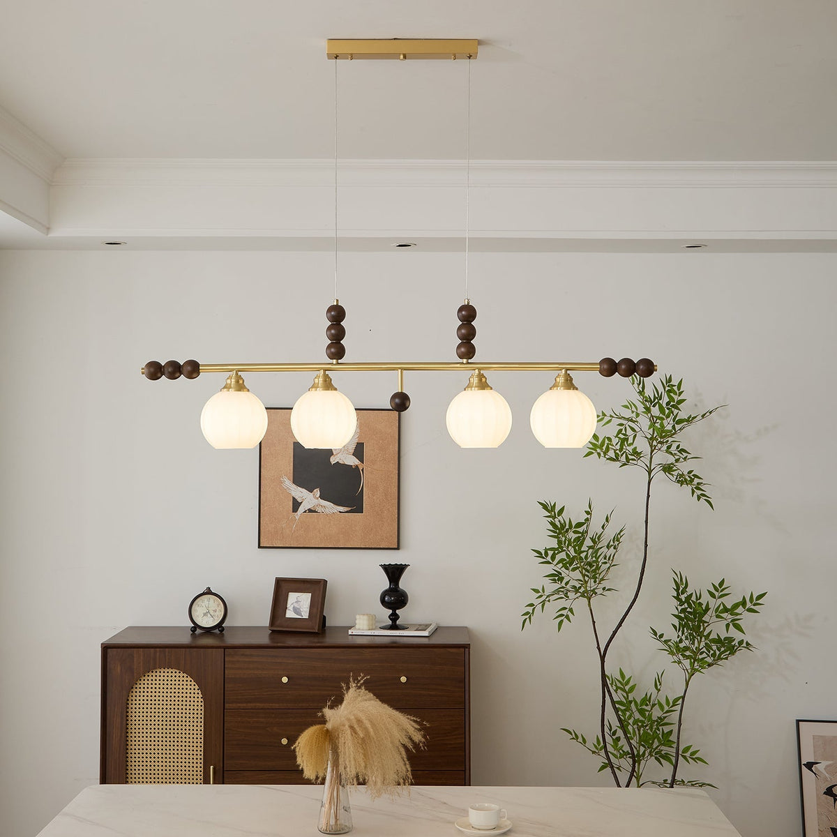 Zerinen lámpara colgante Premium nórdica de vidrio y madera