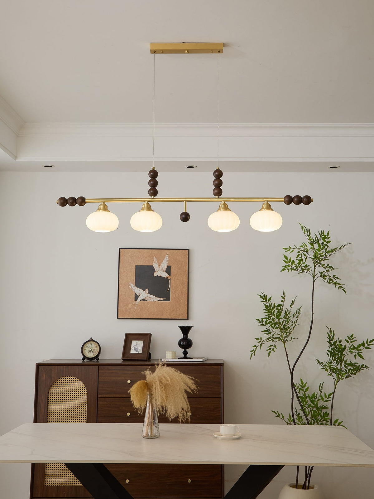 Zerinen lámpara colgante Premium nórdica de vidrio y madera