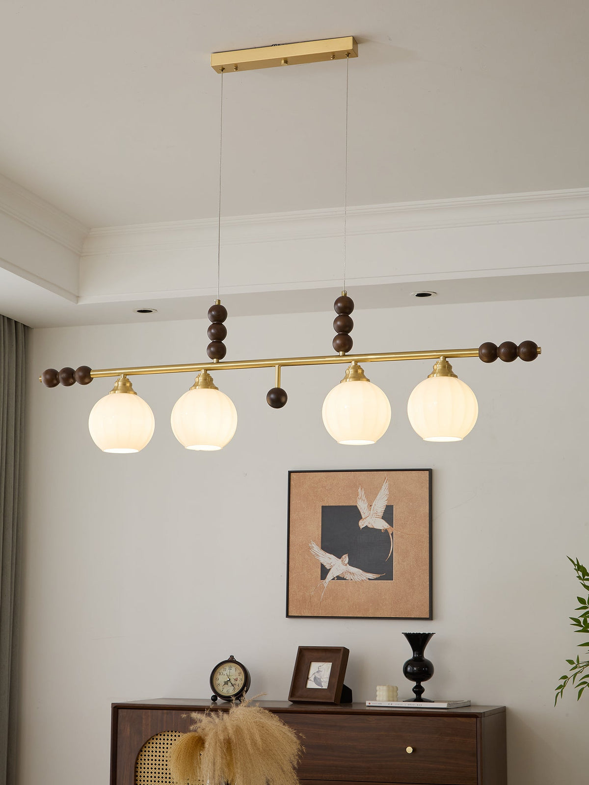 Zerinen lámpara colgante Premium nórdica de vidrio y madera