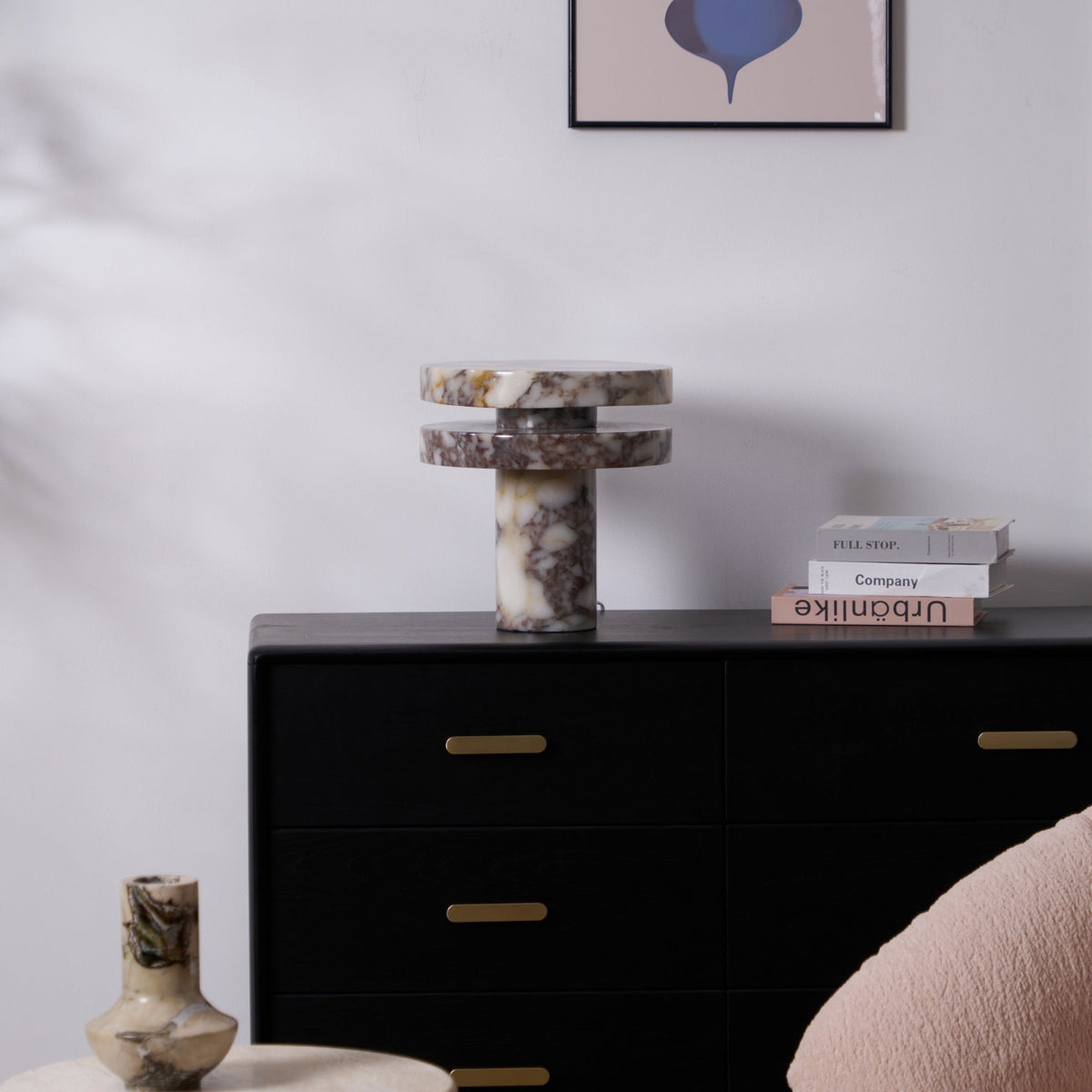 Selerine lámpara de mesa de mármol
