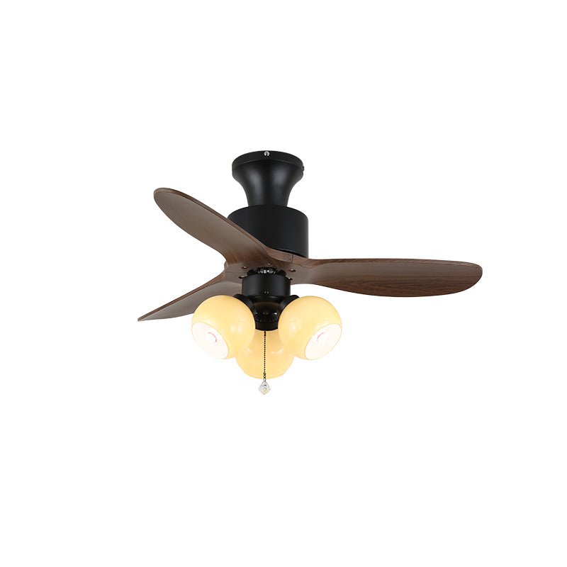 Elvuella ventilador de techo con luz Vintage vidrio madera