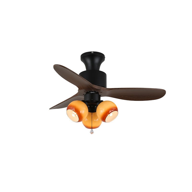 Elvuella ventilador de techo con luz Vintage vidrio madera