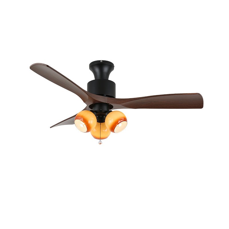 Elvuella ventilador de techo con luz Vintage vidrio madera