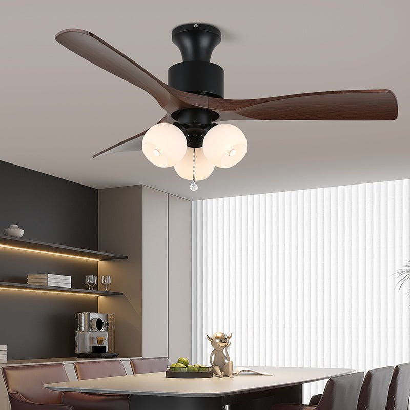 Elvuella ventilador de techo con luz Vintage vidrio madera