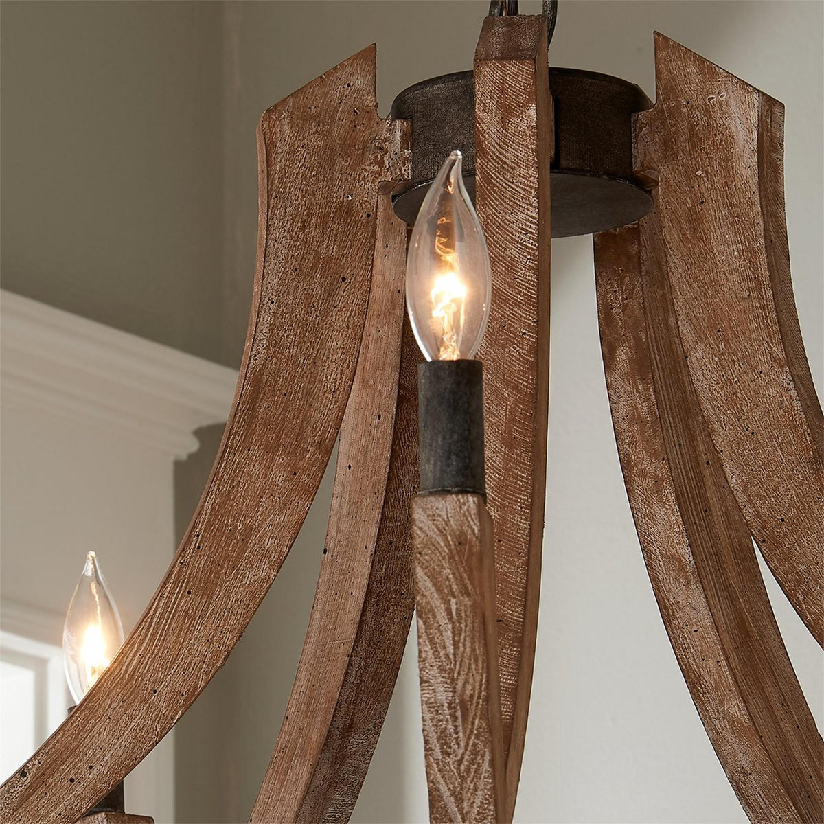 Eirikuvyi lámpara colgante Vintage Creatividad Metal madera Farol
