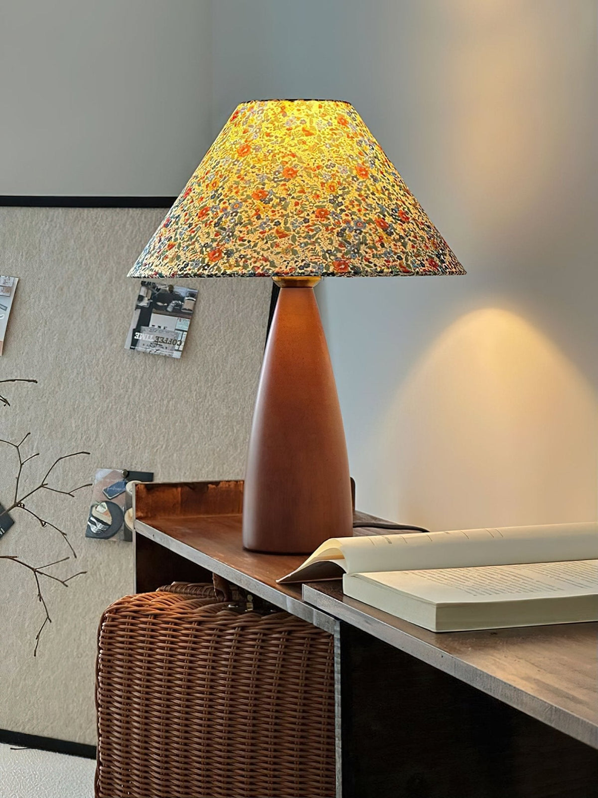 Ber lámpara de mesa vintage de madera