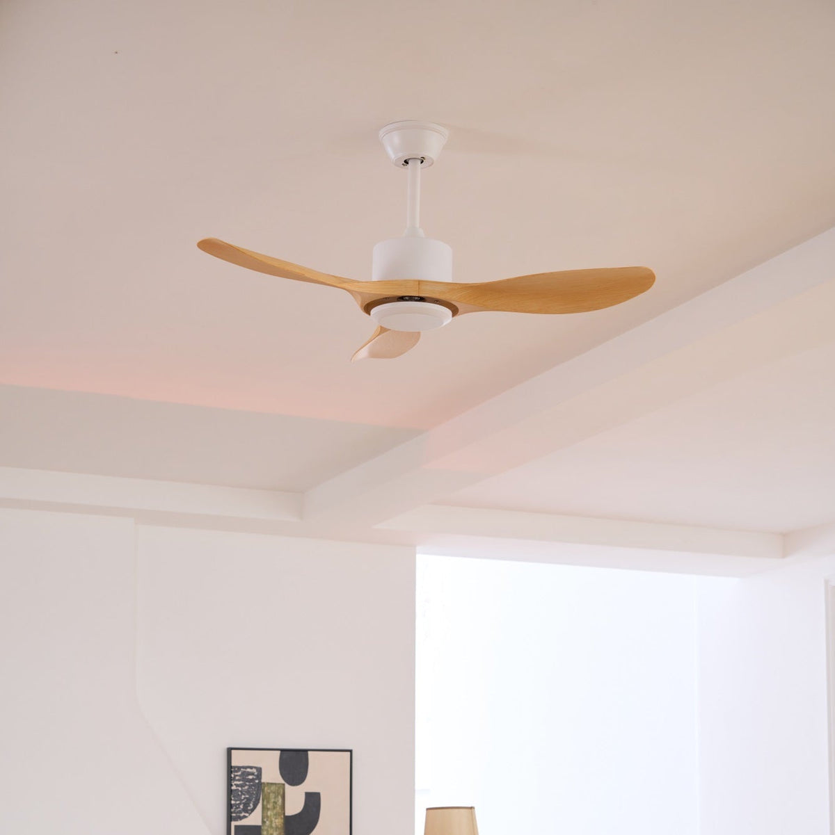 Aldaine Ventilador de techo minimalista de madera