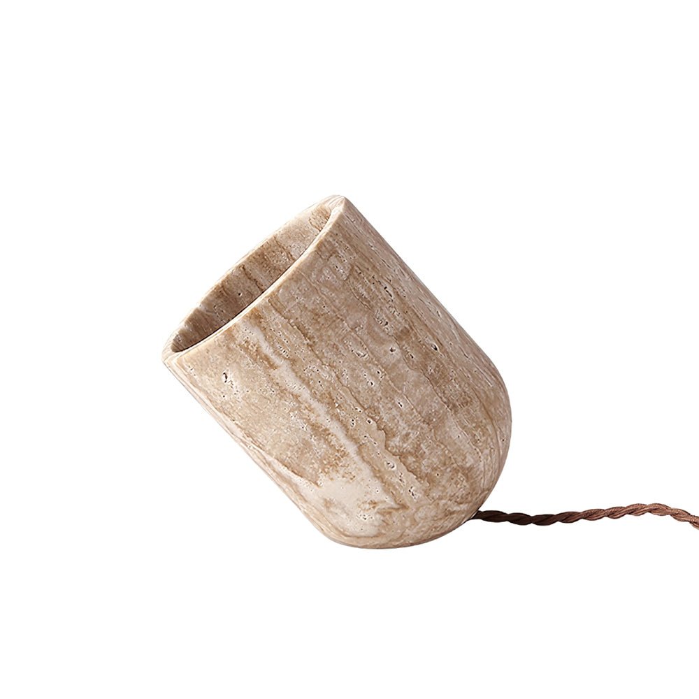 Valuaine lámpara de mesa travertino Tapered Block
