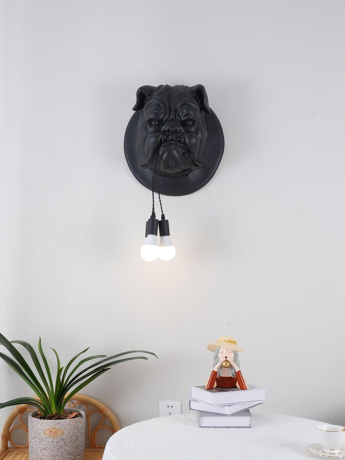 Umeri aplique de pared bulldog escultura caprichoso