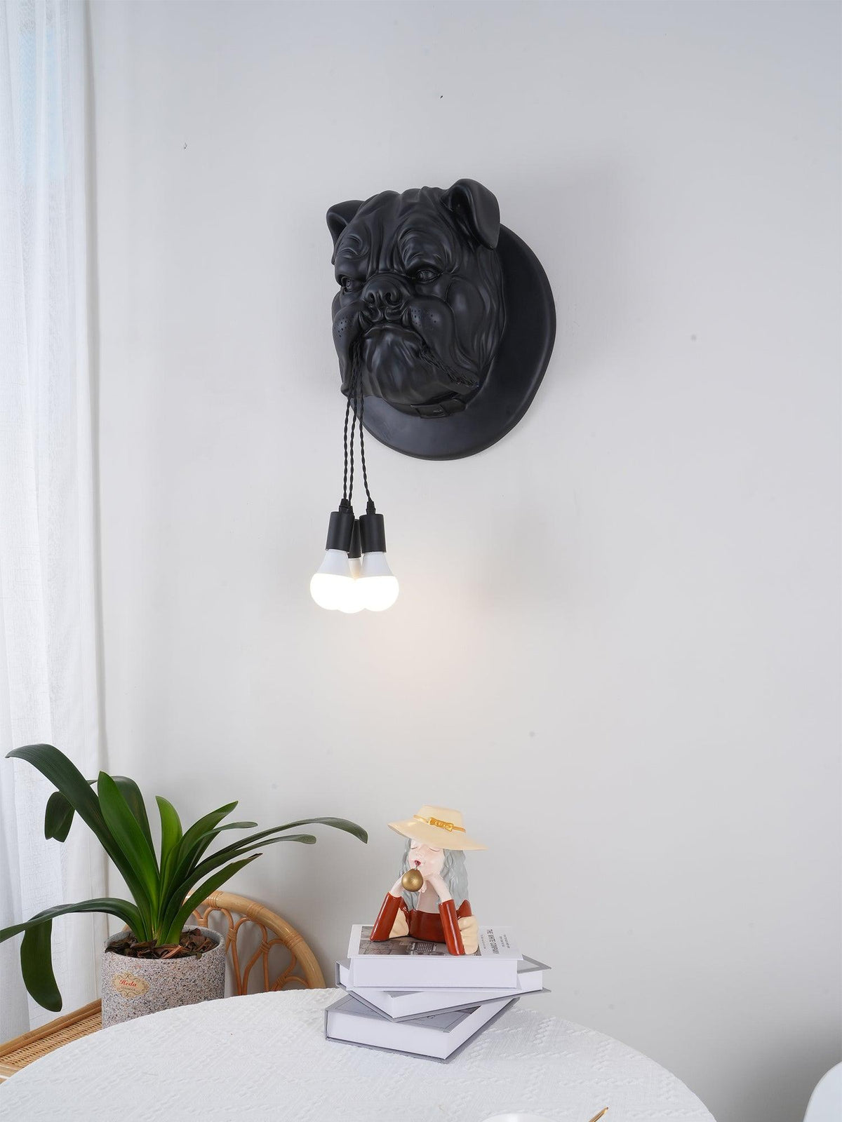 Umeri aplique de pared bulldog escultura caprichoso