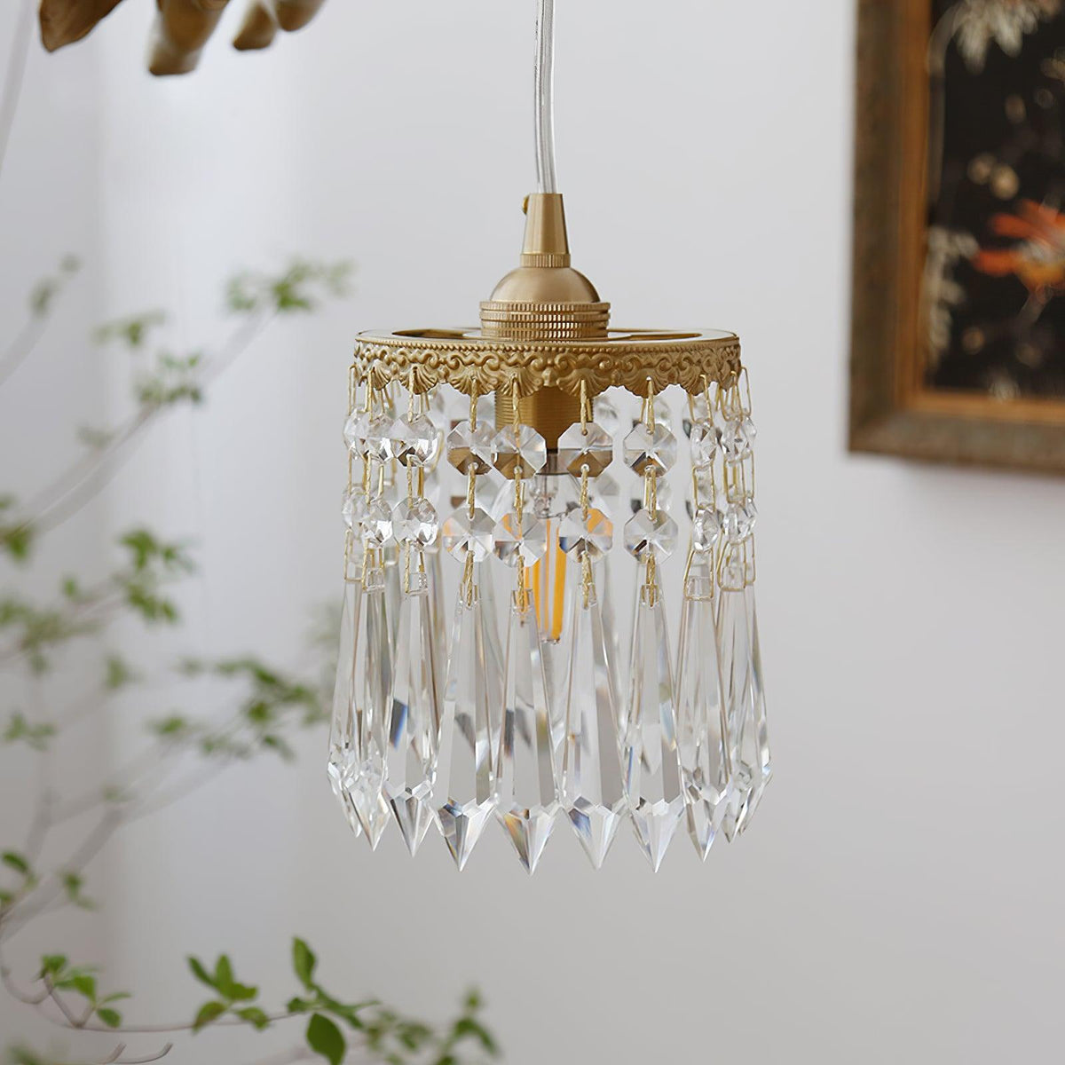 Calytra lámpara colgante artística de latón y cristal
