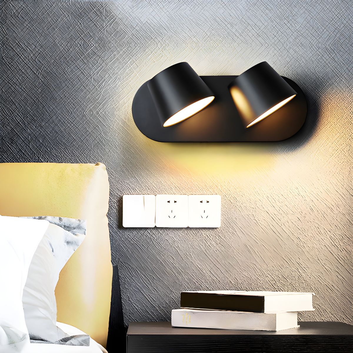 Aurlaeir aplique de pared regulable con enchufe enchufable