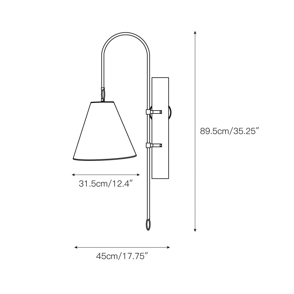 Ildvuvyi aplique de pared moderno premium en latón con acabado de metal y tela