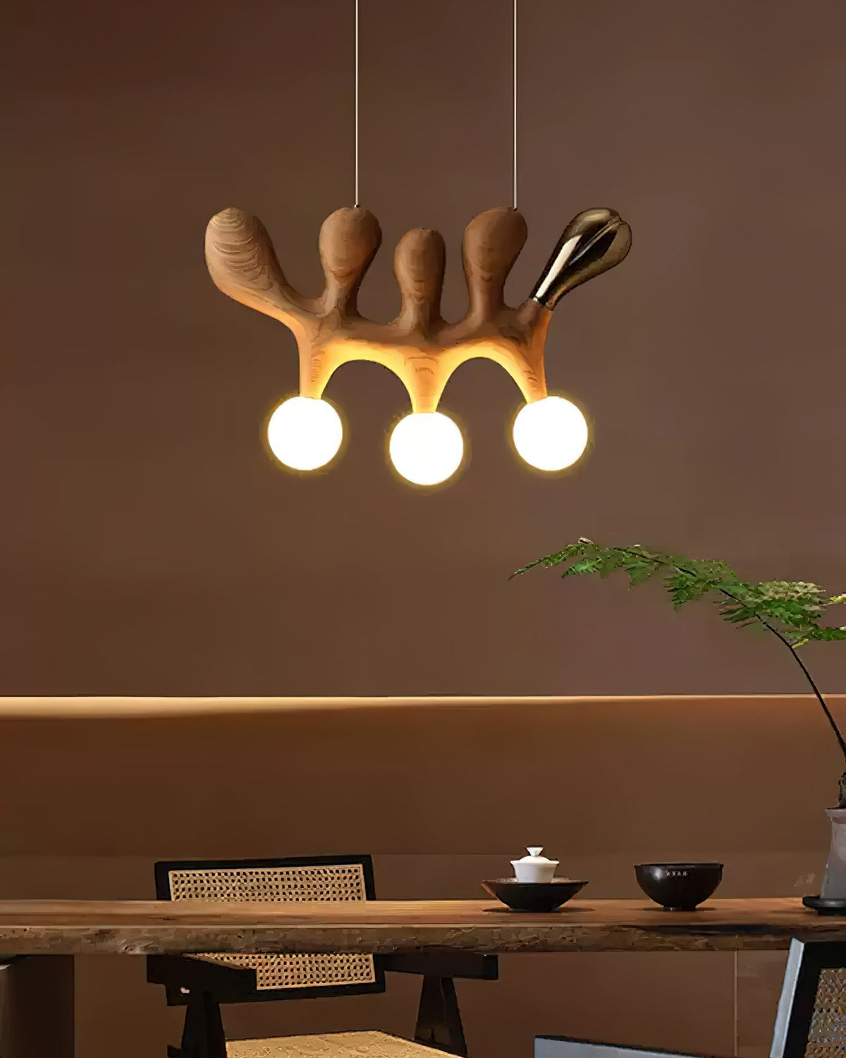 Sprout lámpara colgante contemporánea de madera