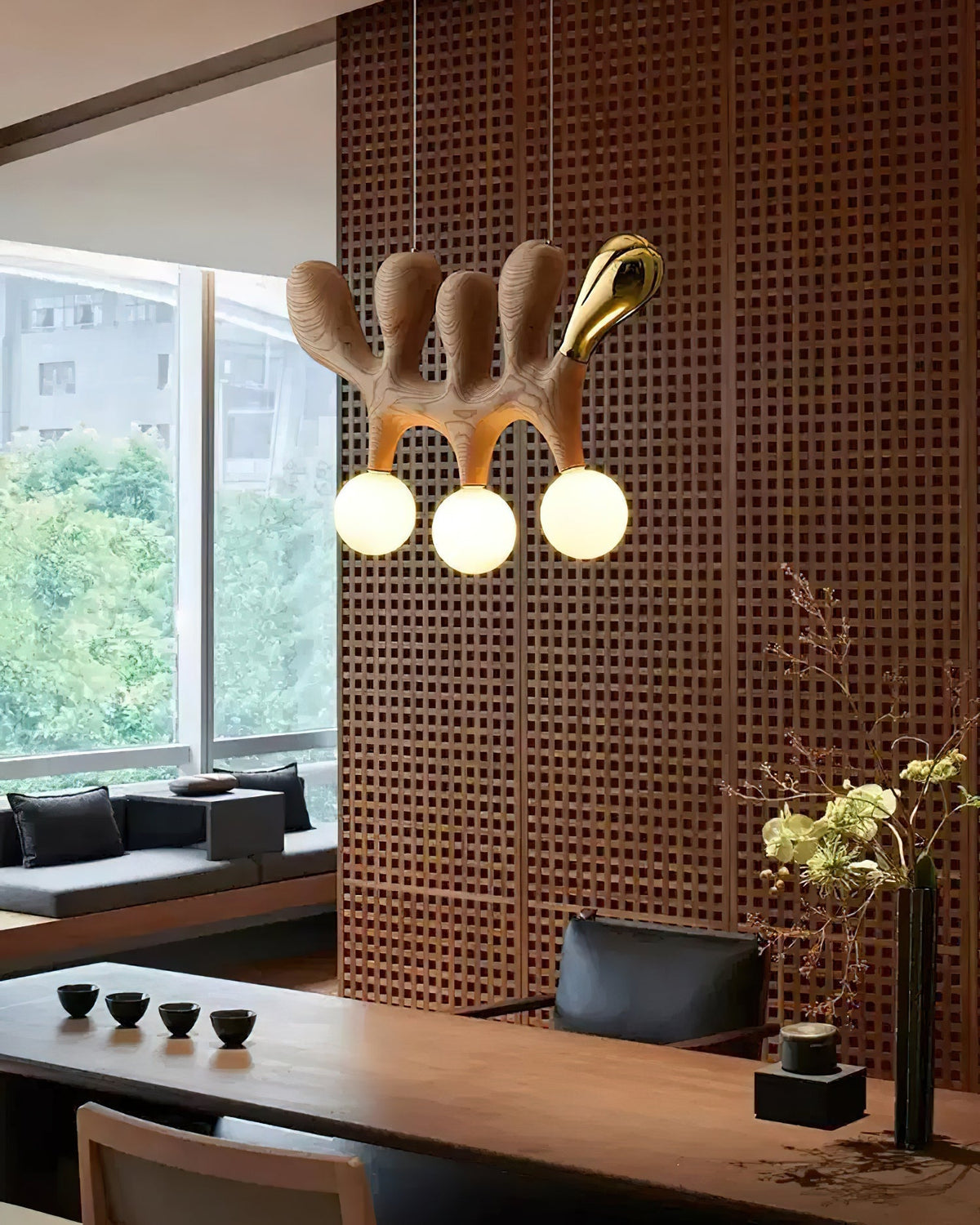 Sprout lámpara colgante contemporánea de madera