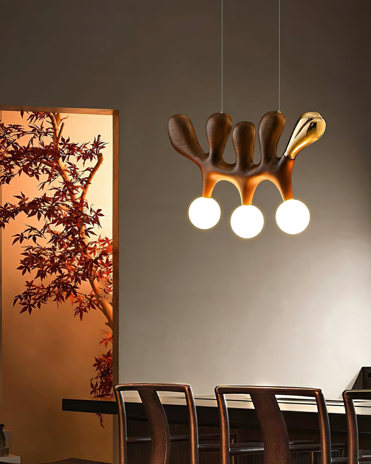 Sprout lámpara colgante contemporánea de madera
