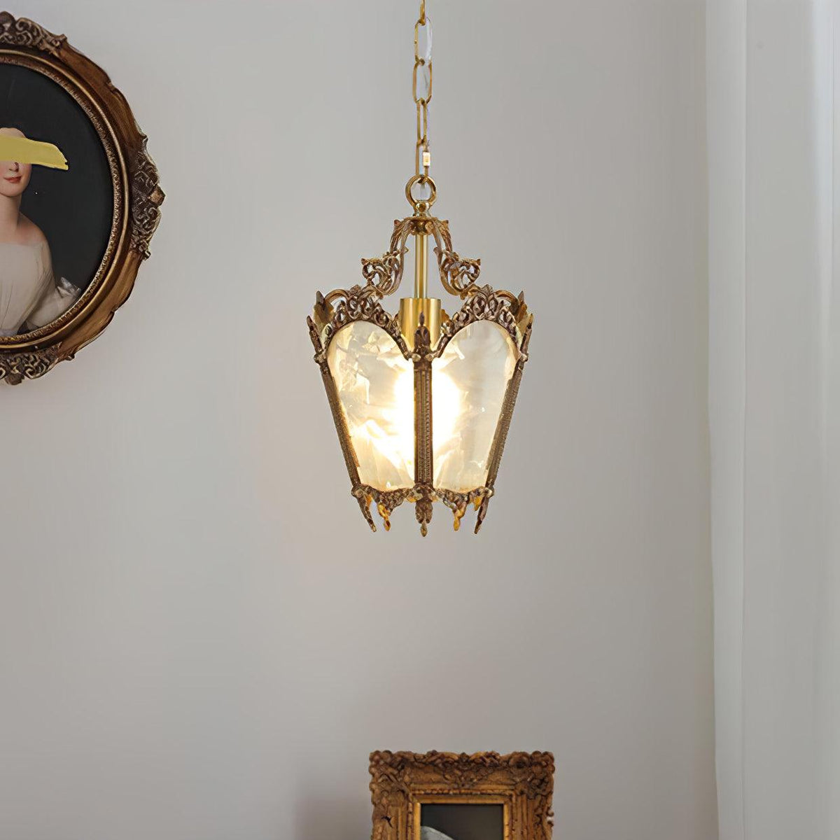 Auririelle lámpara colgante de latón estilo Imperio antiguo y elegante