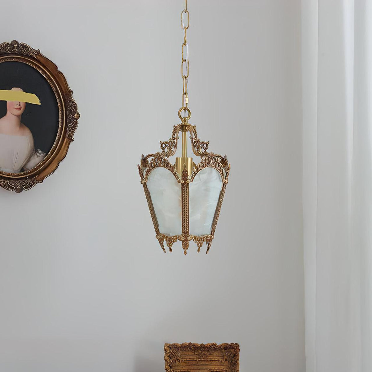 Auririelle lámpara colgante de latón estilo Imperio antiguo y elegante