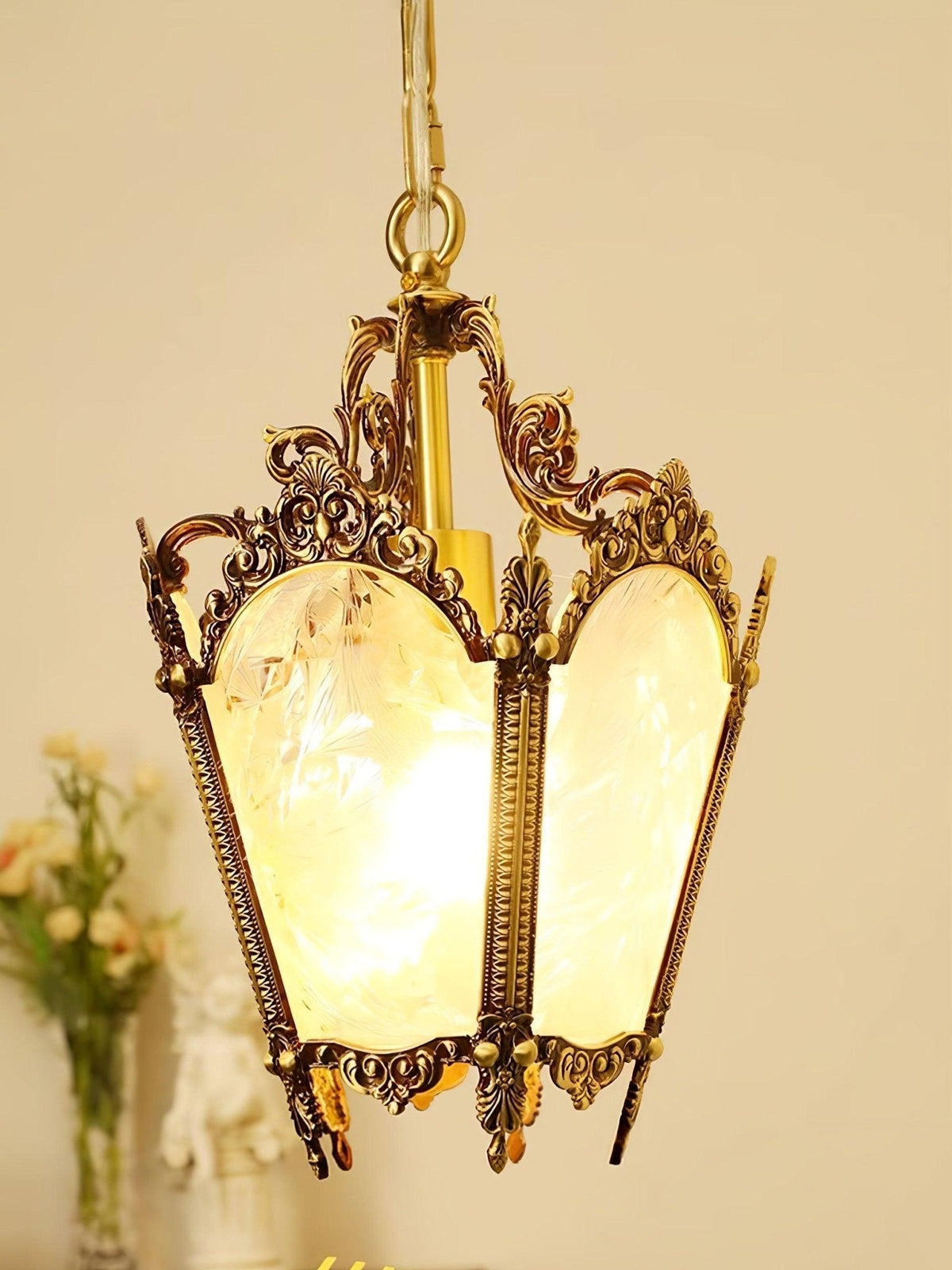 Auririelle lámpara colgante de latón estilo Imperio antiguo y elegante