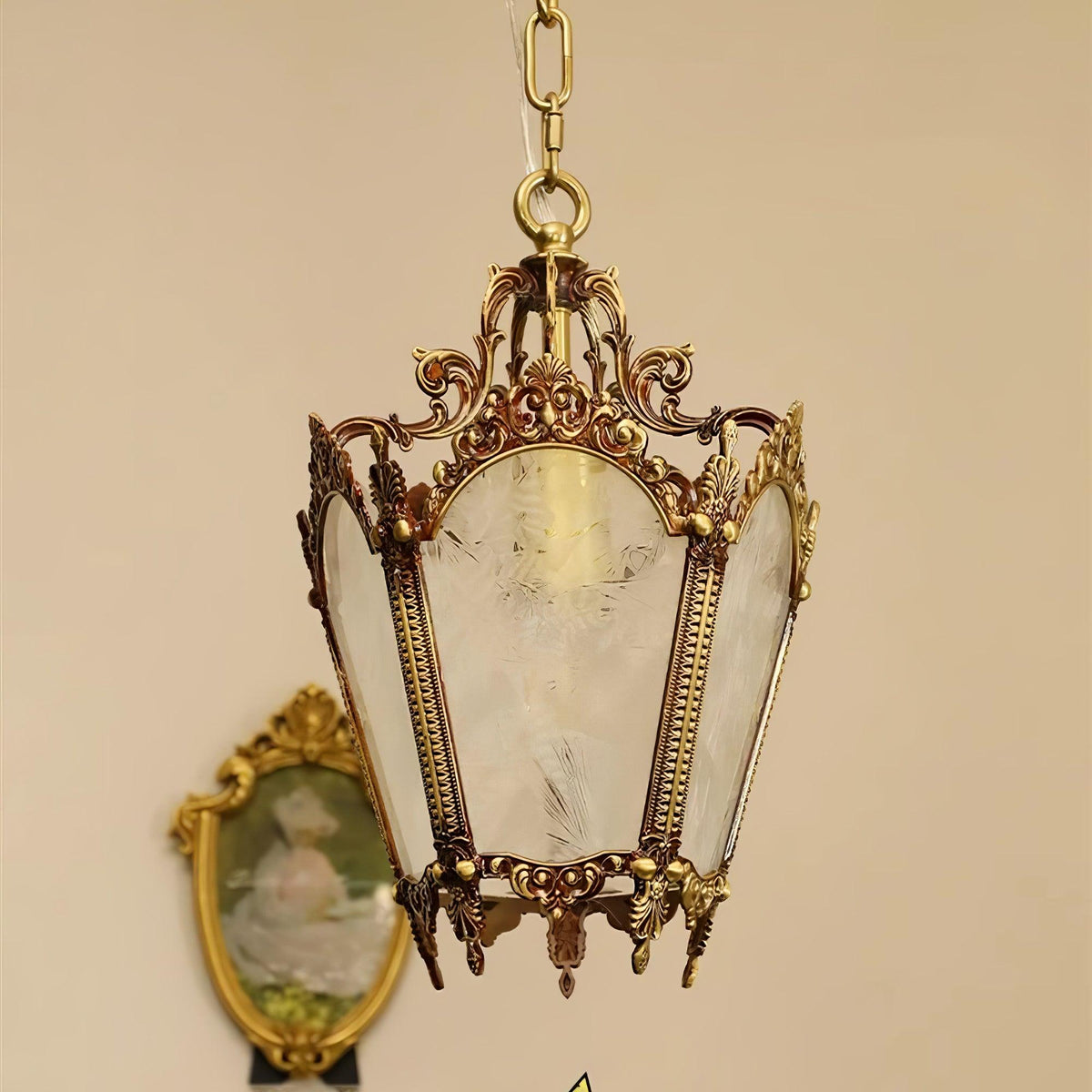 Auririelle lámpara colgante de latón estilo Imperio antiguo y elegante