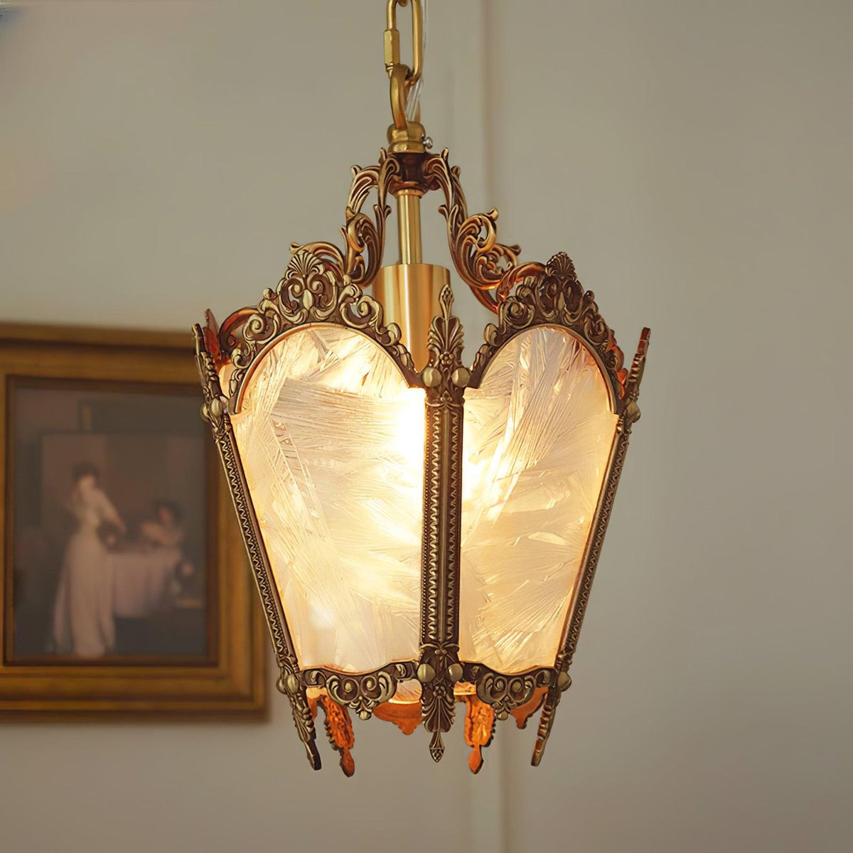 Auririelle lámpara colgante de latón estilo Imperio antiguo y elegante