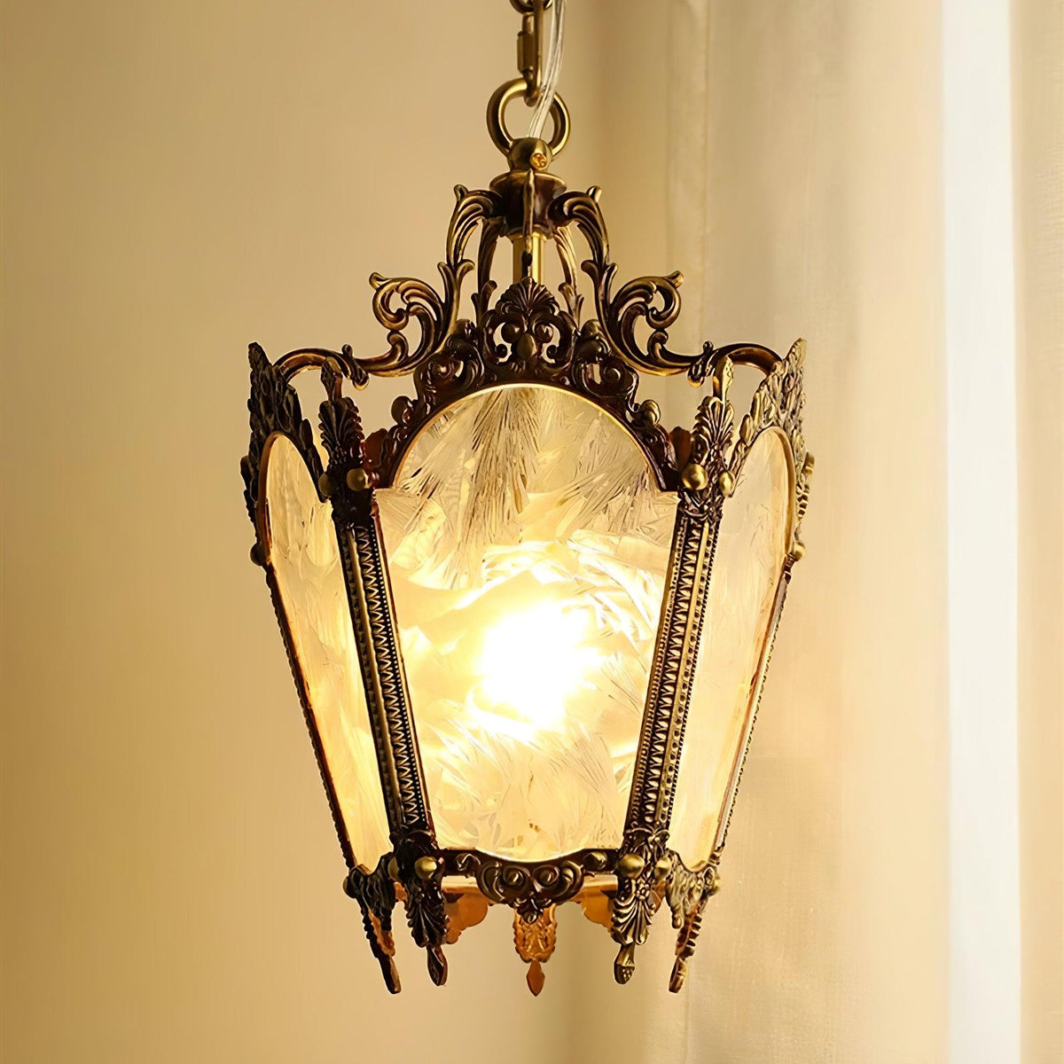 Auririelle lámpara colgante de latón estilo Imperio antiguo y elegante