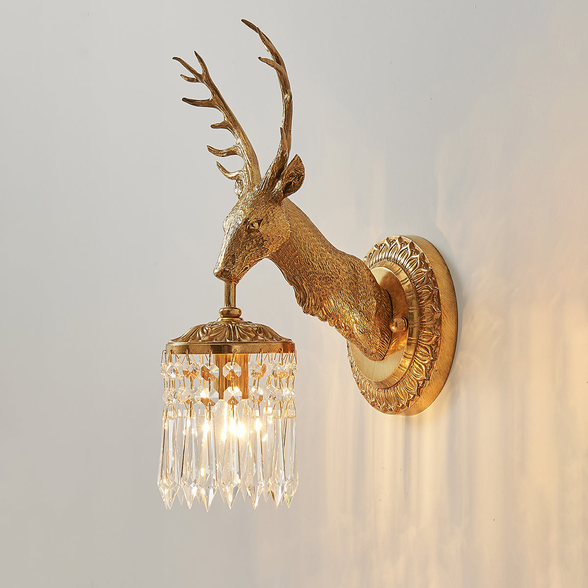 Antler aplique de pared de cristal