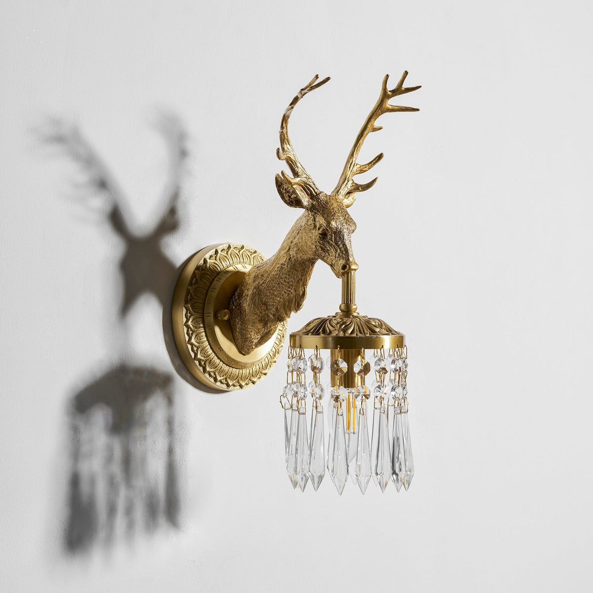 Antler aplique de pared de cristal