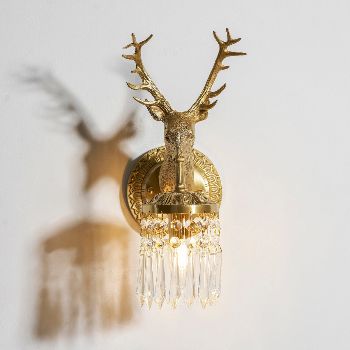 Antler aplique de pared de cristal