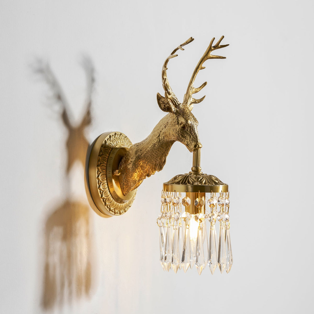 Antler aplique de pared de cristal
