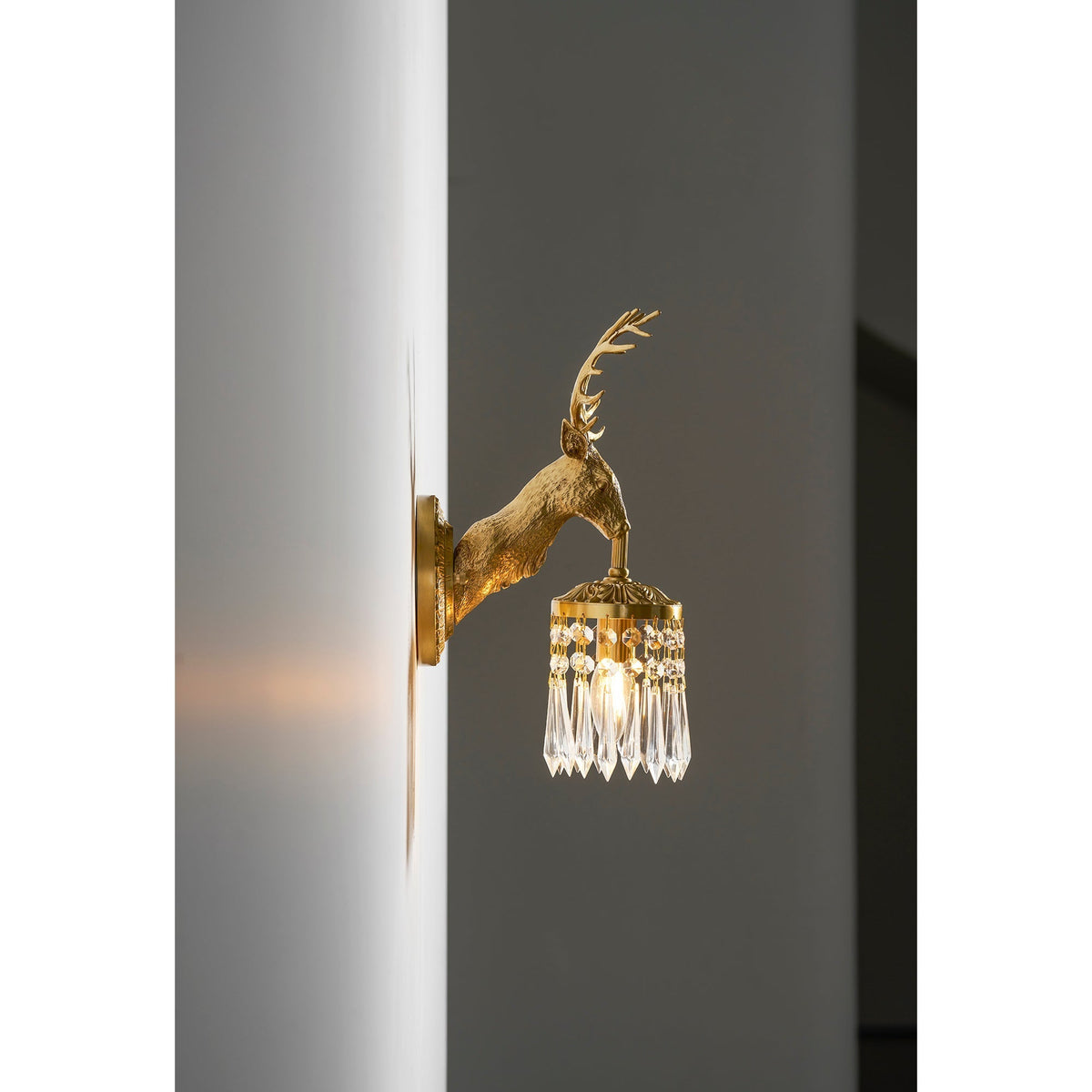 Antler aplique de pared de cristal