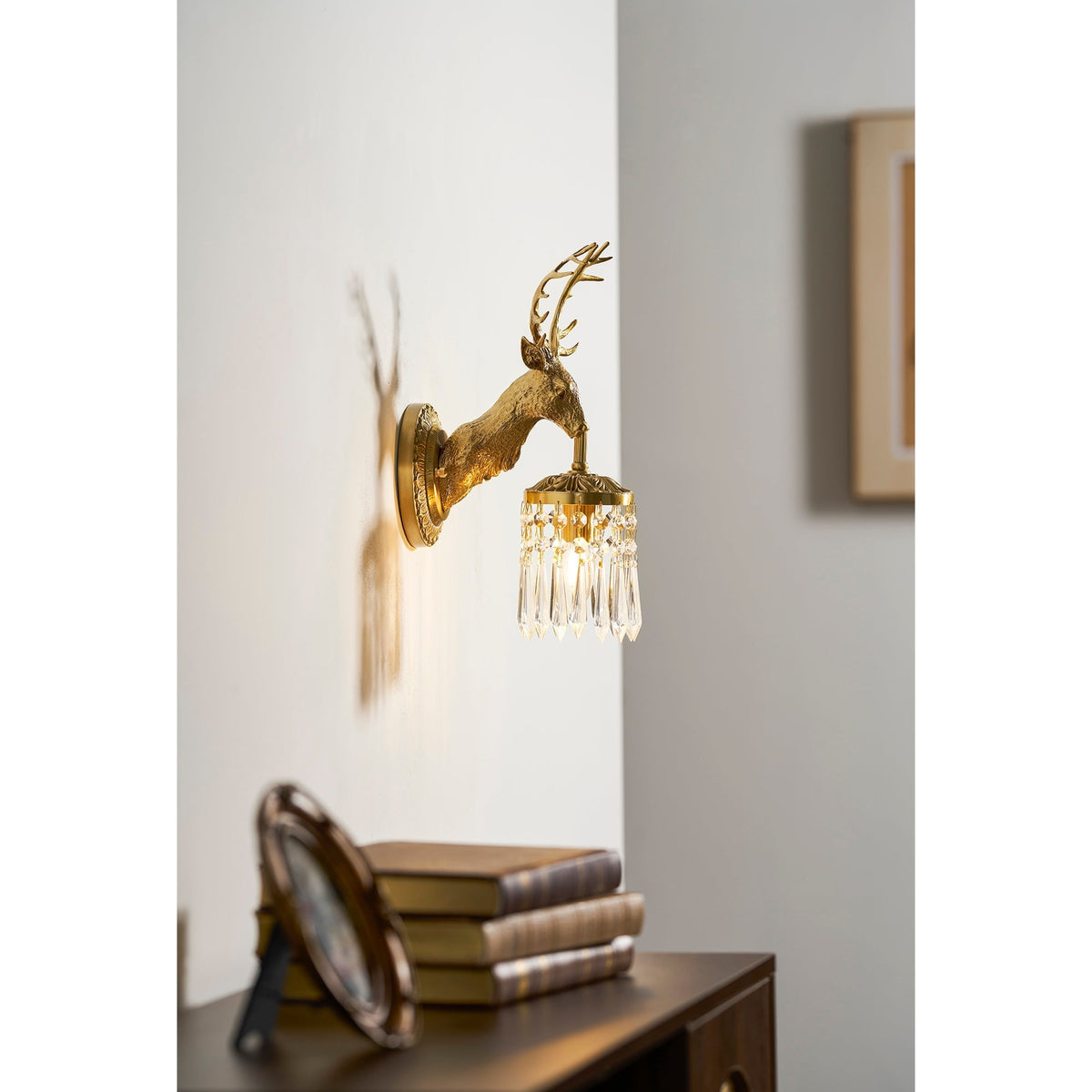 Antler aplique de pared de cristal