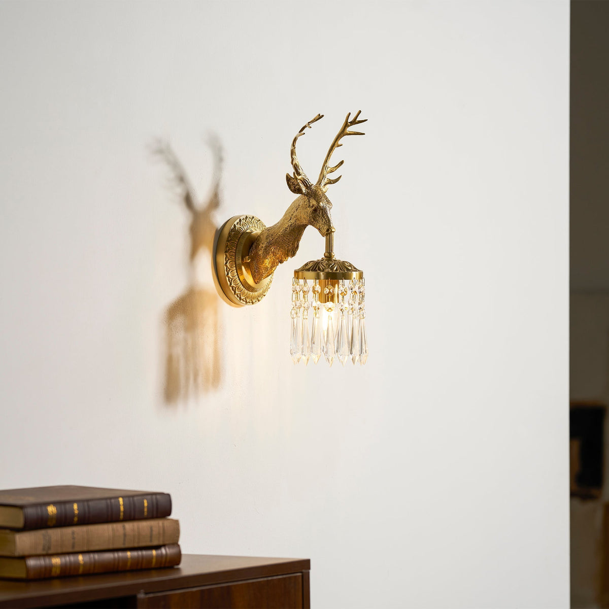 Antler aplique de pared de cristal