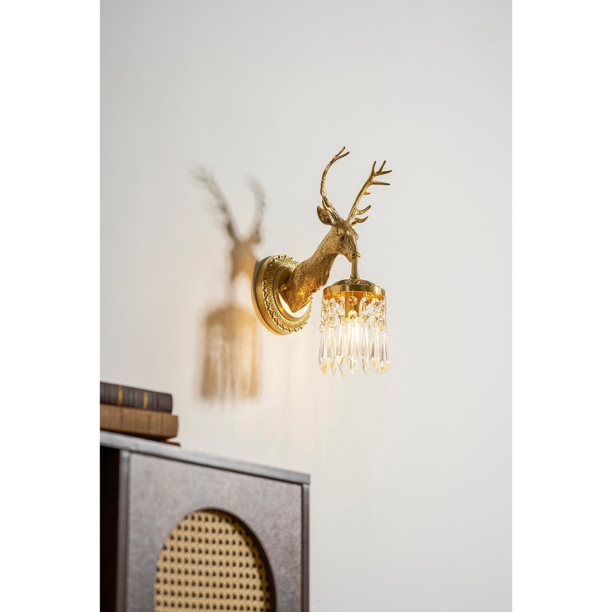 Antler aplique de pared de cristal