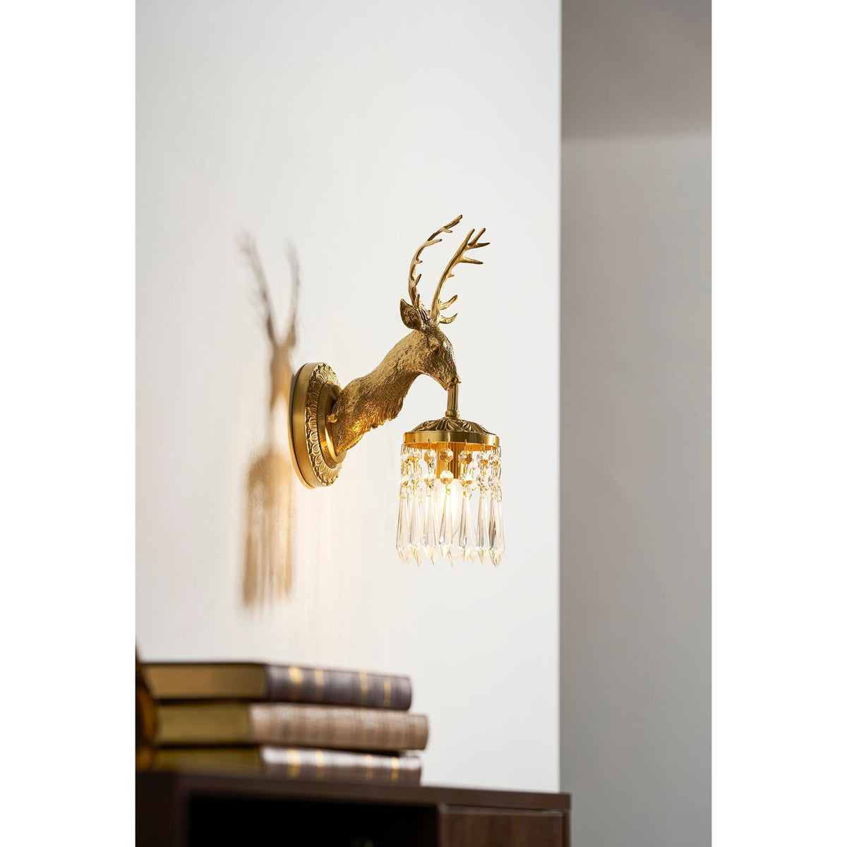 Antler aplique de pared de cristal