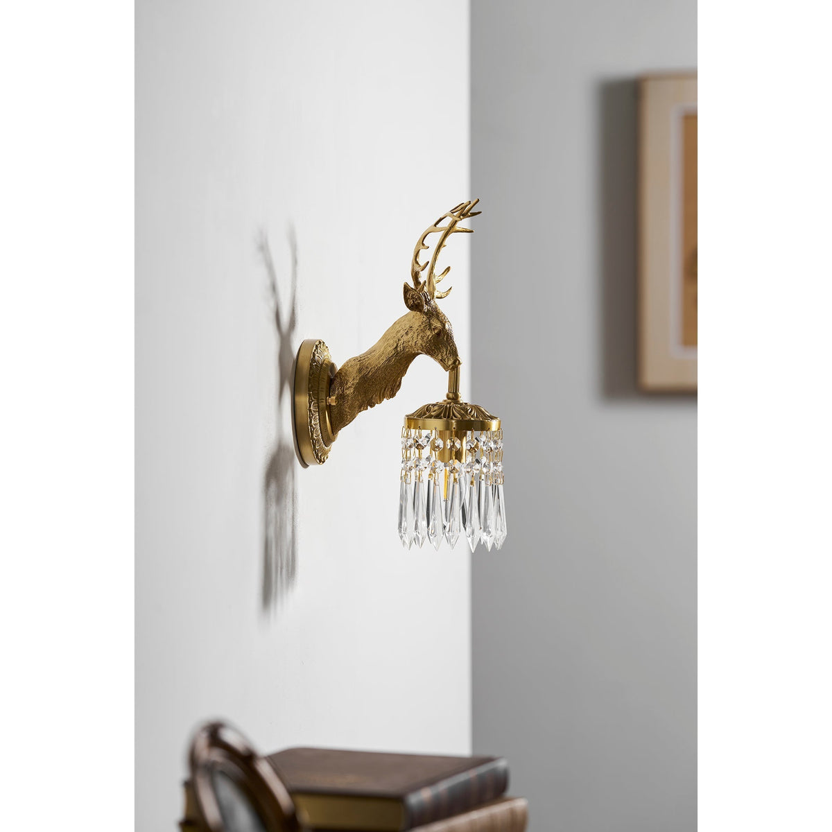 Antler aplique de pared de cristal