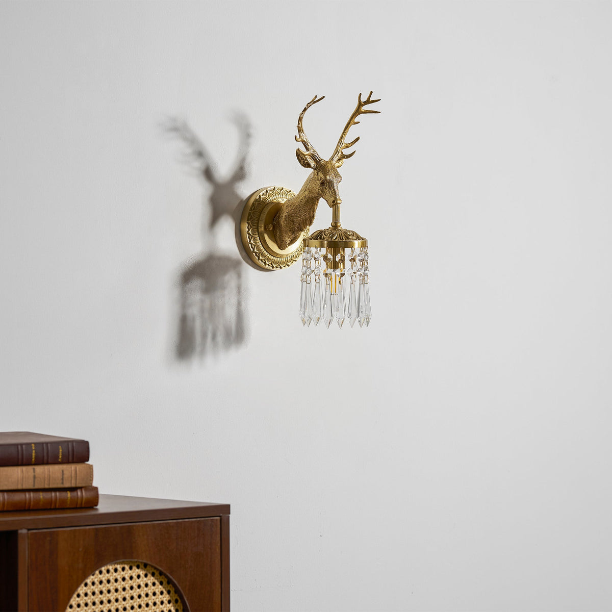 Antler aplique de pared de cristal