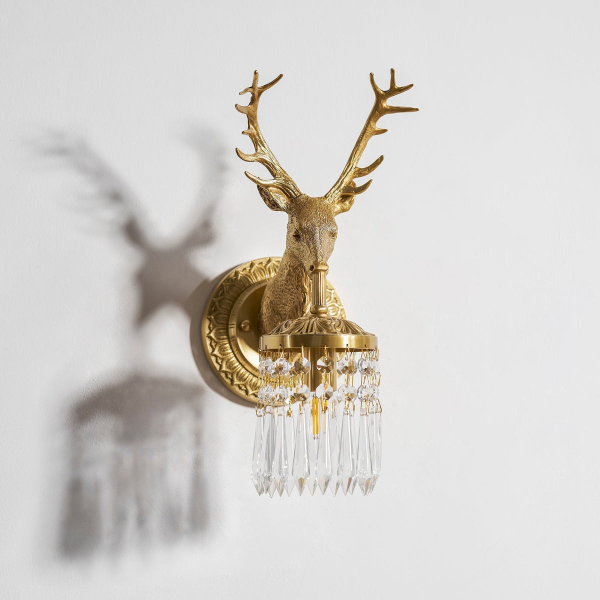 Antler aplique de pared de cristal
