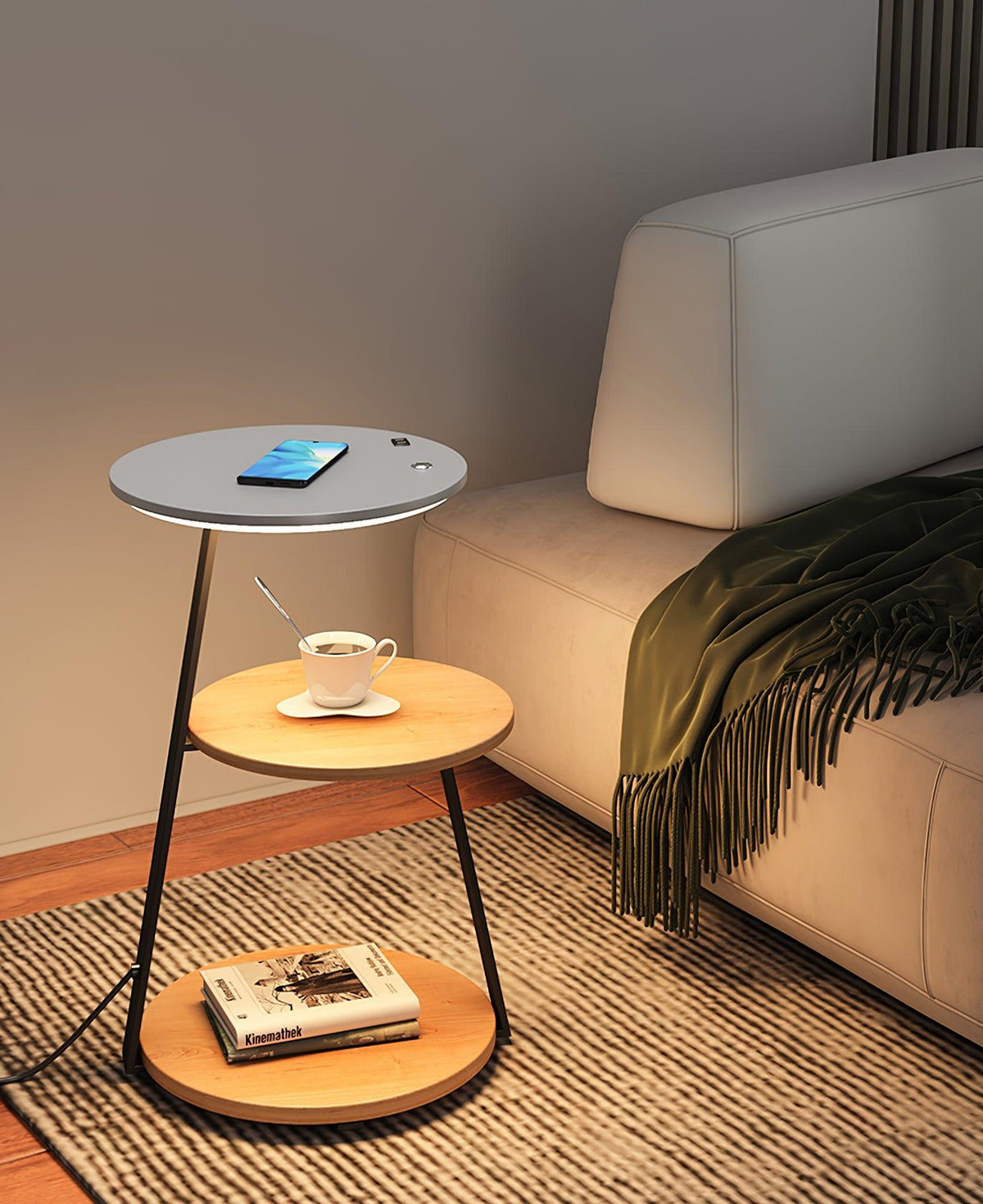Mard lámpara de pie de madera contemporánea