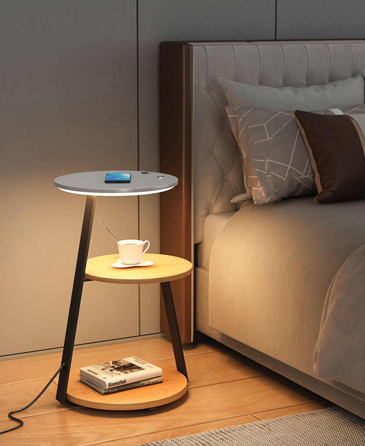 Mard lámpara de pie de madera contemporánea