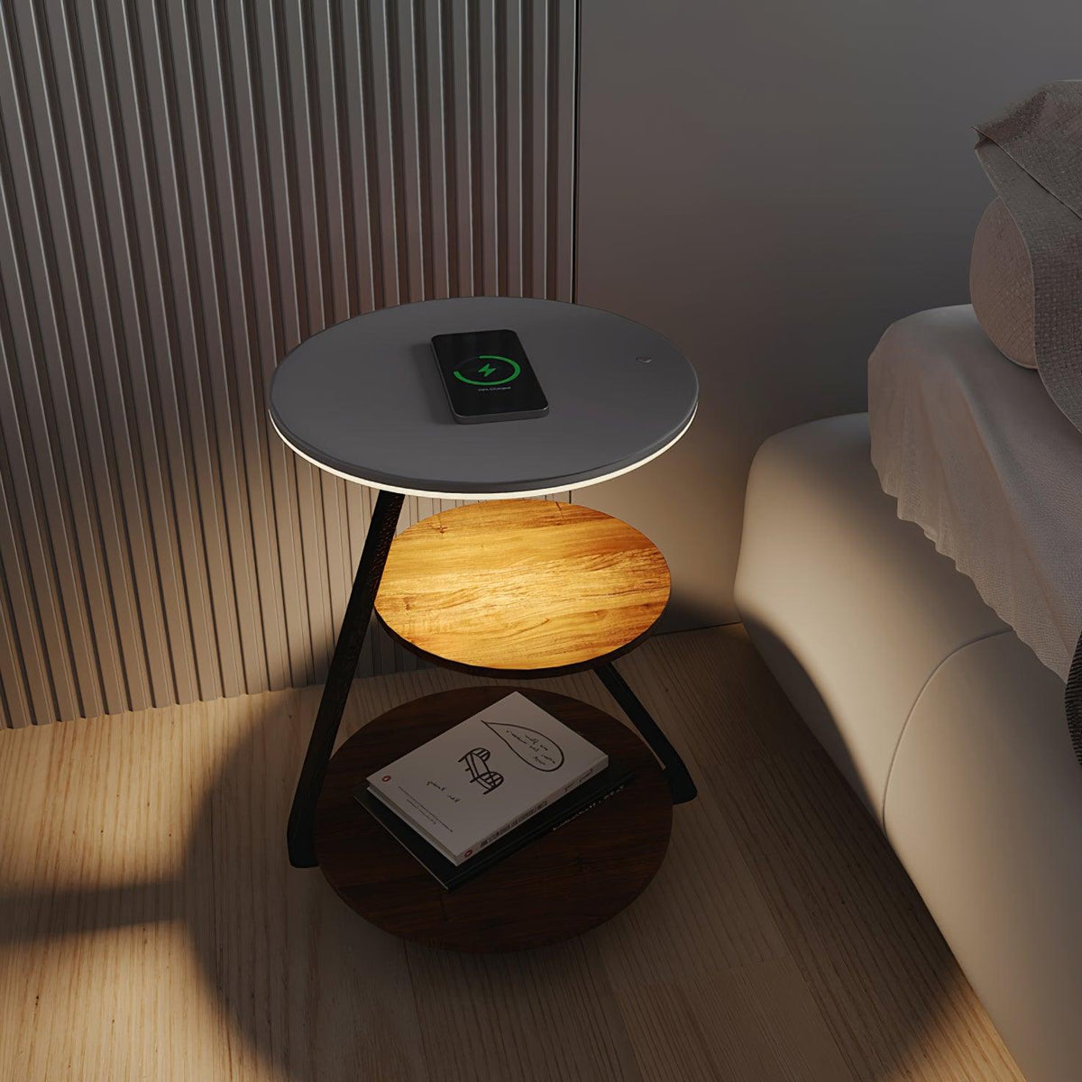 Mard lámpara de pie de madera contemporánea