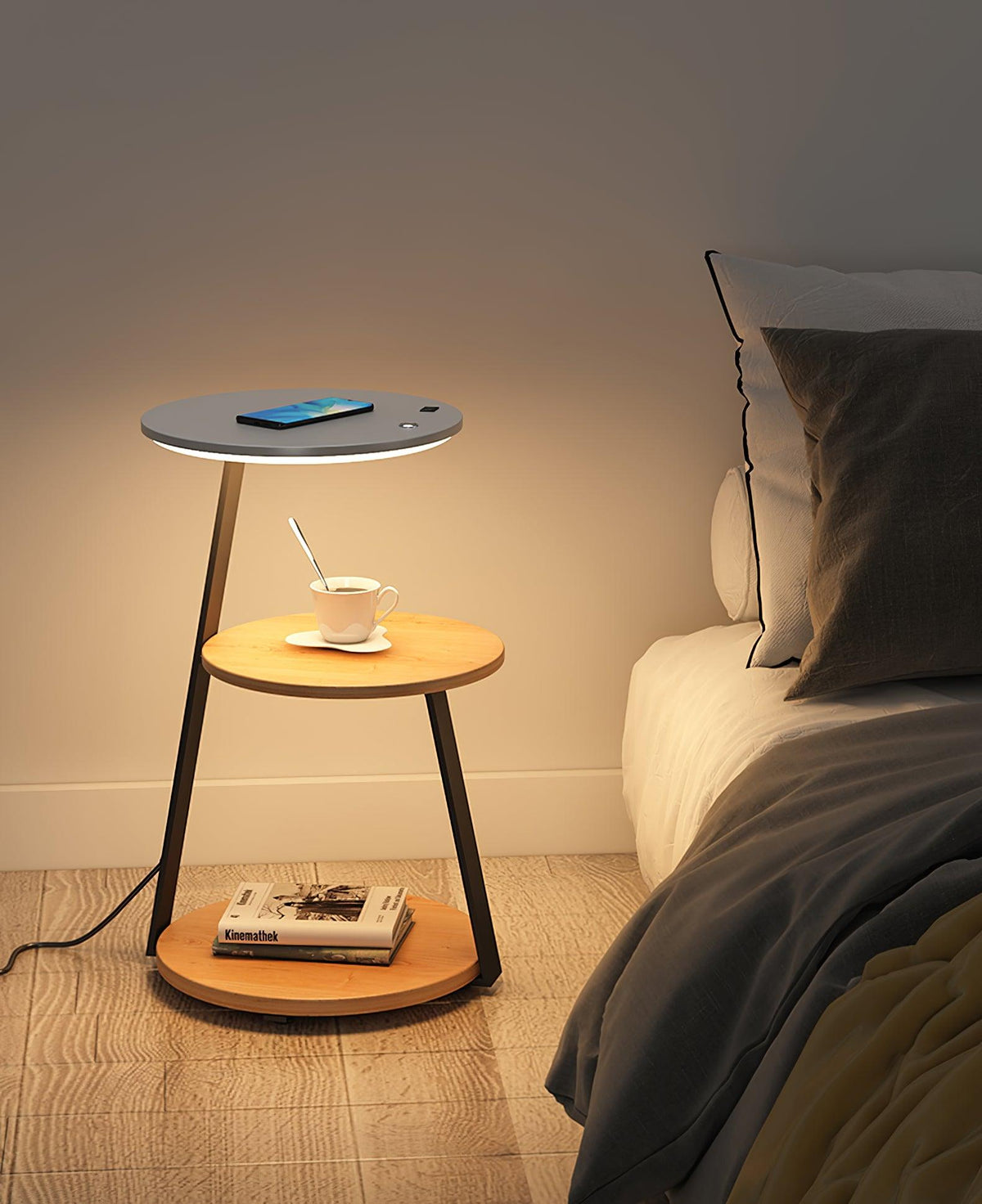 Mard lámpara de pie de madera contemporánea