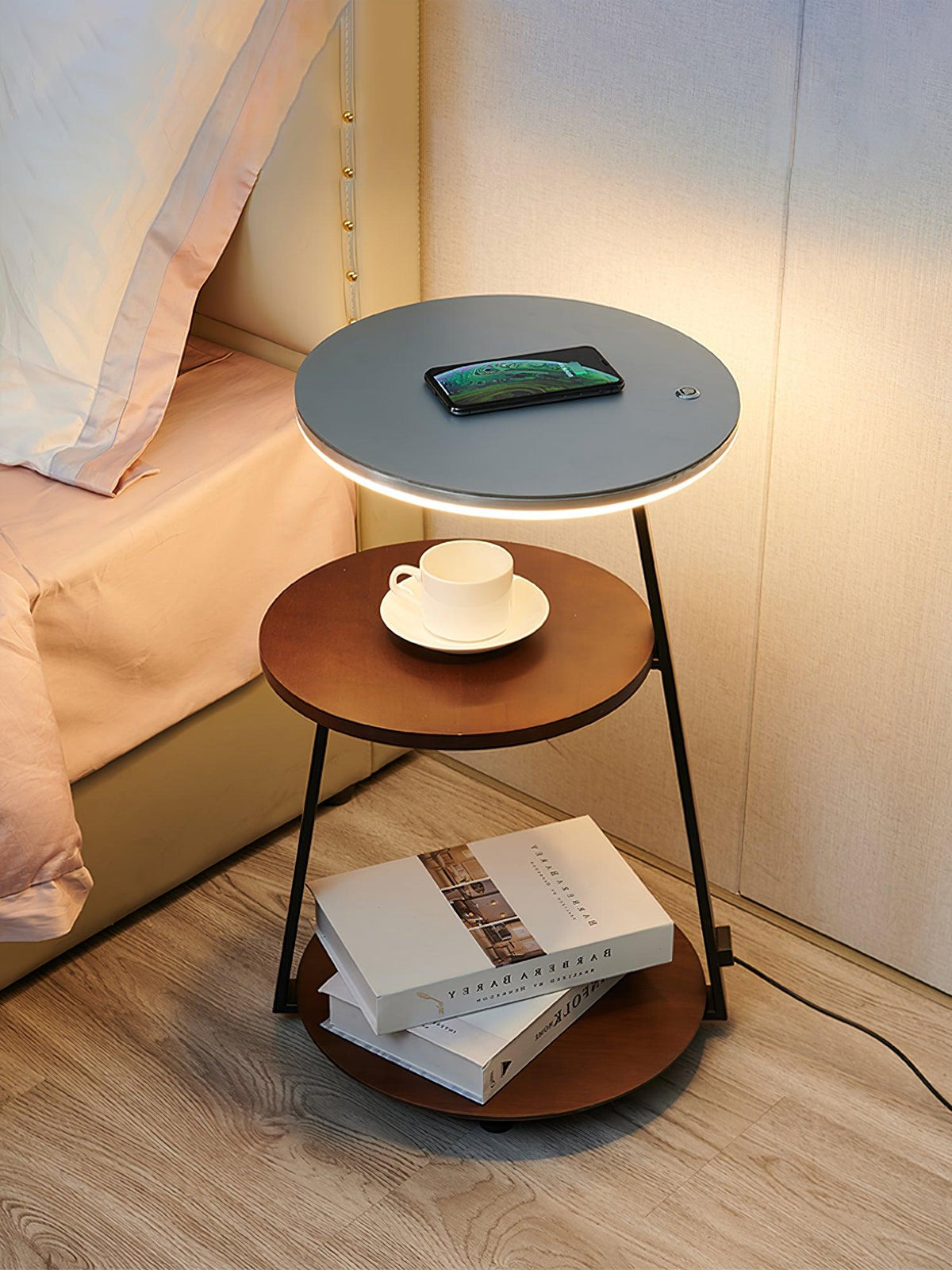 Mard lámpara de pie de madera contemporánea