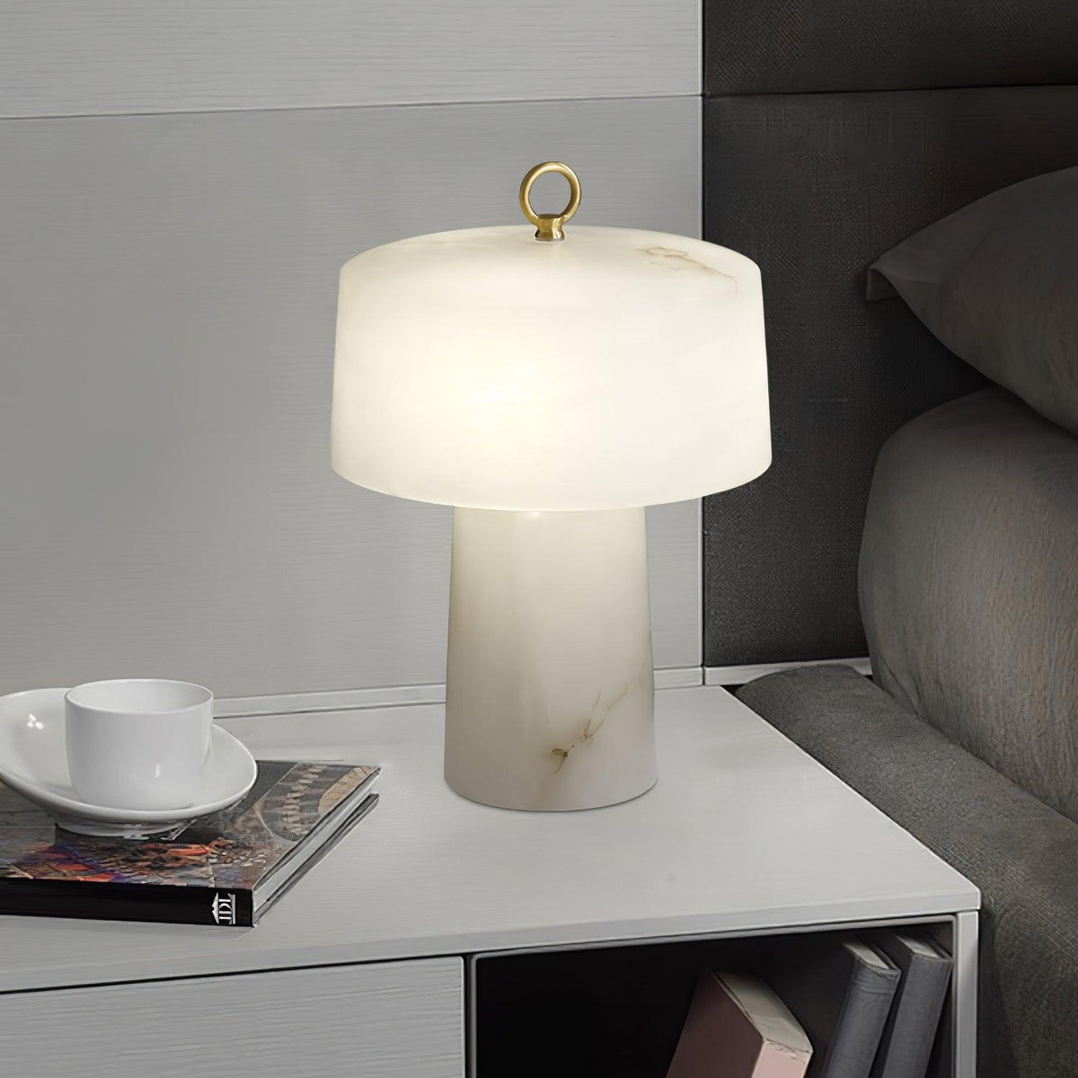 Eurvynyra lámpara de mesa alabastro