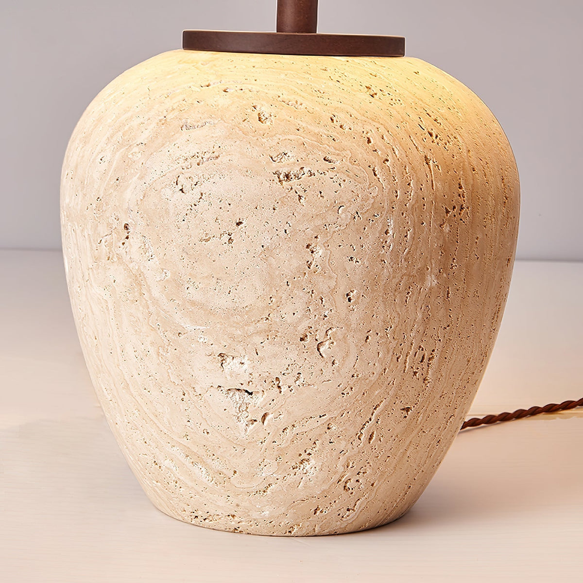 Cazorus lámpara de mesa globular de travertino