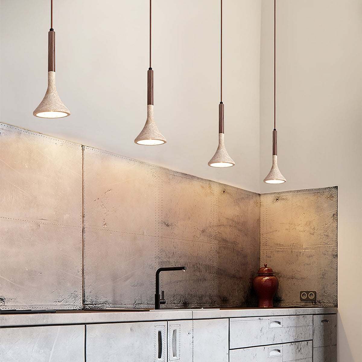 Taviaya lámpara colgante minimalista de travertino