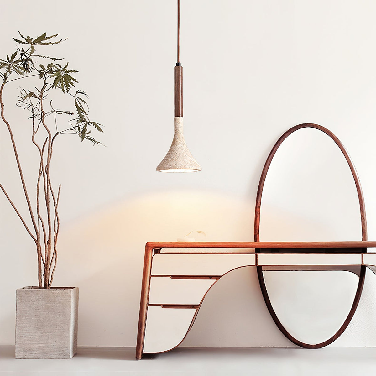 Taviaya lámpara colgante minimalista de travertino