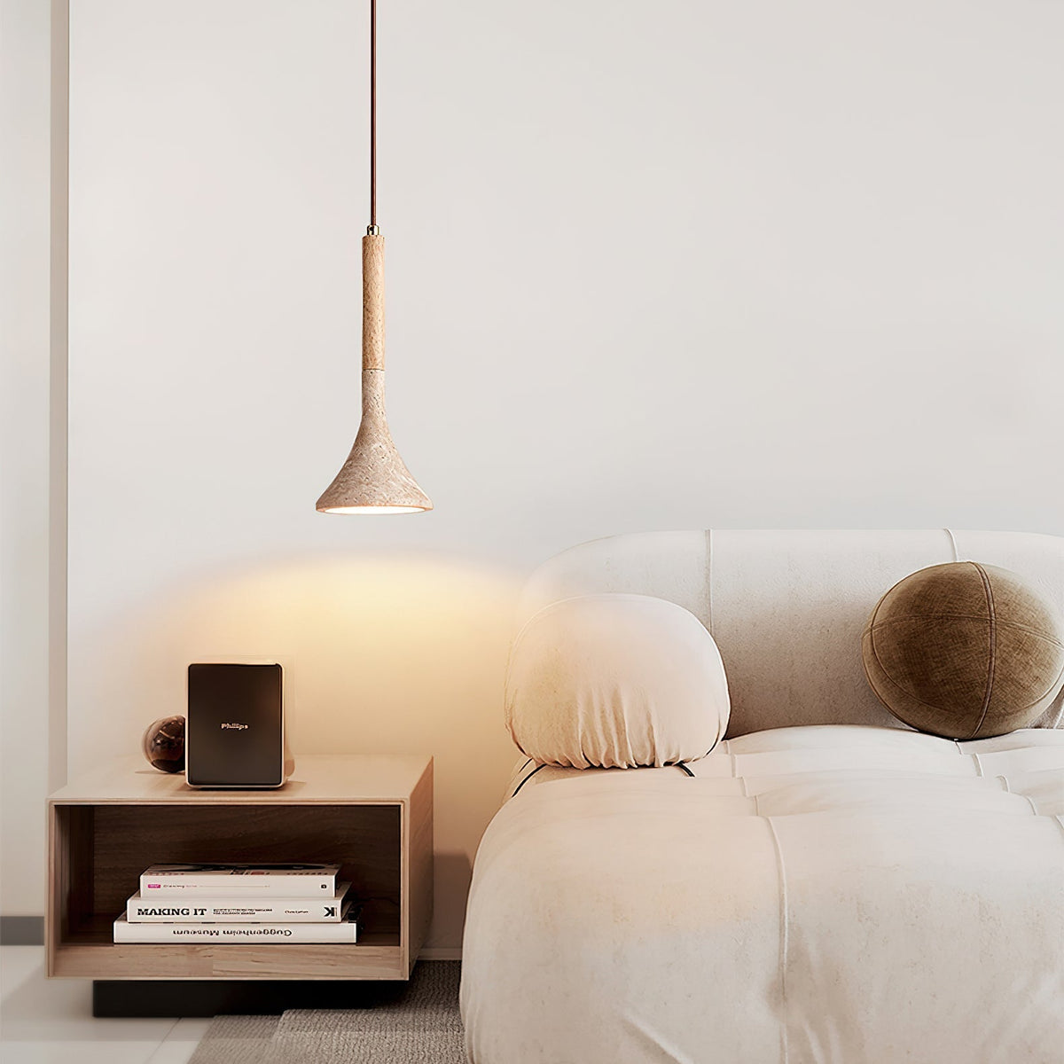 Taviaya lámpara colgante minimalista de travertino