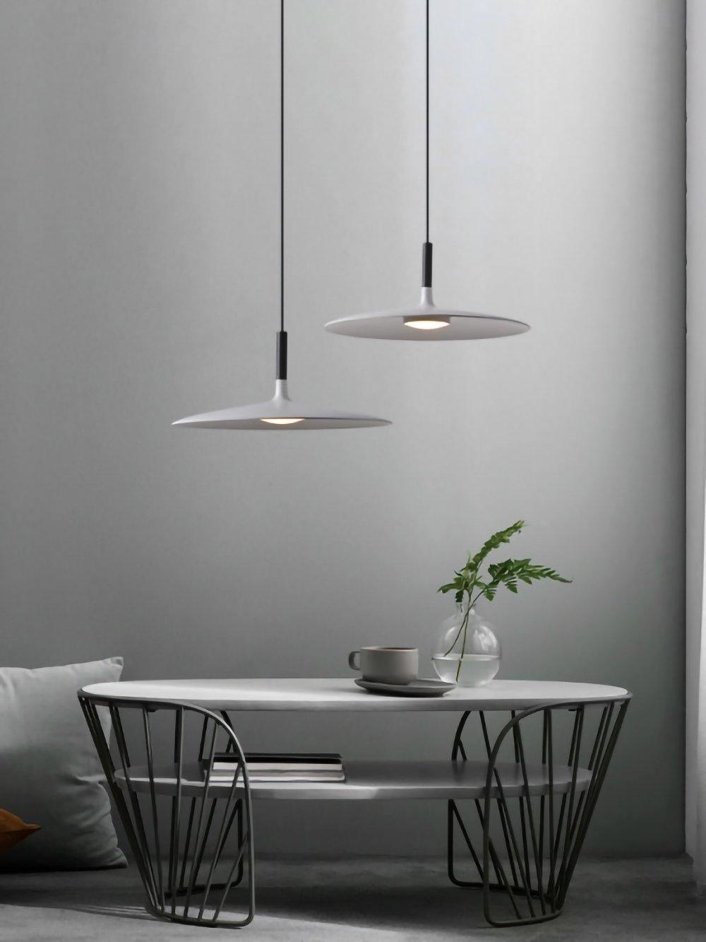 Ardinena lámpara colgante de aluminio disco plano