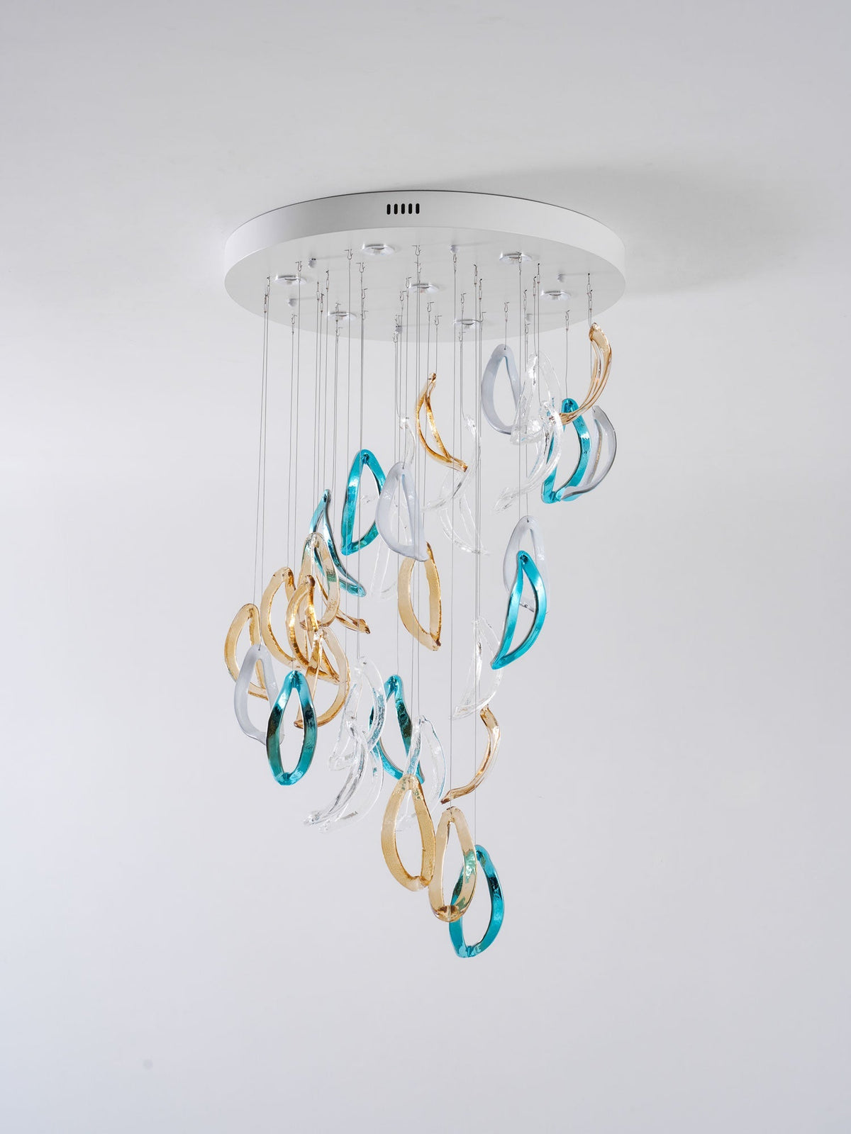 AquaFlux Grand Cascade efecto ondulado vidrio Art Customize lámpara de araña